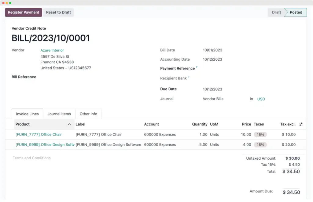 odoo invoicing